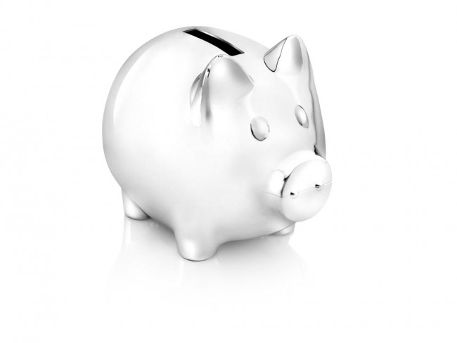 Tirelire Cochon 10x7x8cm Couleur Argent