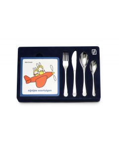 Couvert enfant 4pcs Miffy véhicules +livre