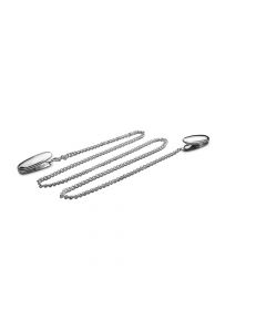 Attache-serviette + chaîne couleur argent