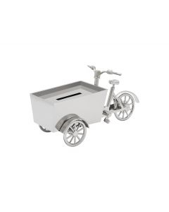 Tirelire Vélo cargo couleur argent