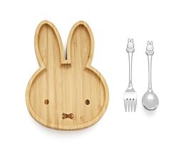 Assiette en bambou Miffy + 2 couverts