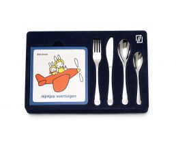 Couvert enfant 4pcs Miffy véhicules +livre