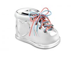 Tirelire Chaussure 2 lacets couleur argent