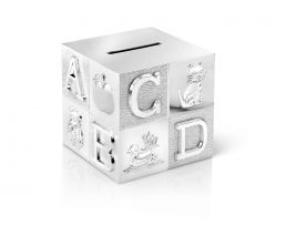 Tirelire Cube 7,5x7,5x7,5cm couleur argent