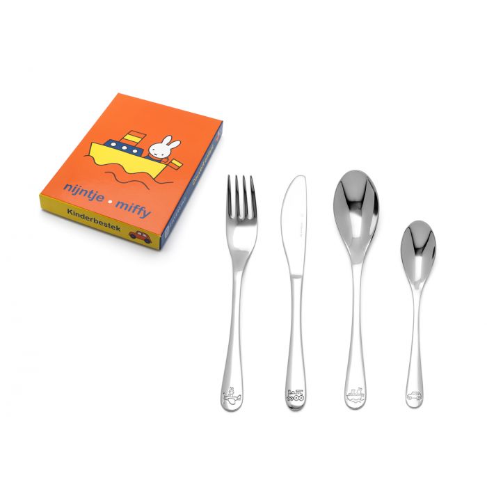 Set de 4 couverts enfant inox - Voiture