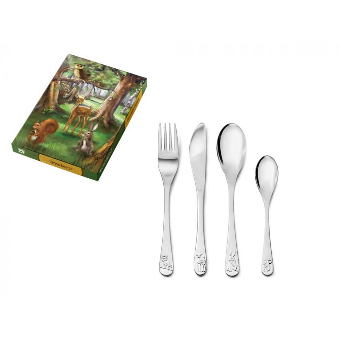 Fourchette pour enfant non toxique et sains  Passe au lave-vaisselle animaux mignons et Attached étui de voyage  Teamfar tout-petits enfants Lot de 6 fourchettes en acier inoxydable 